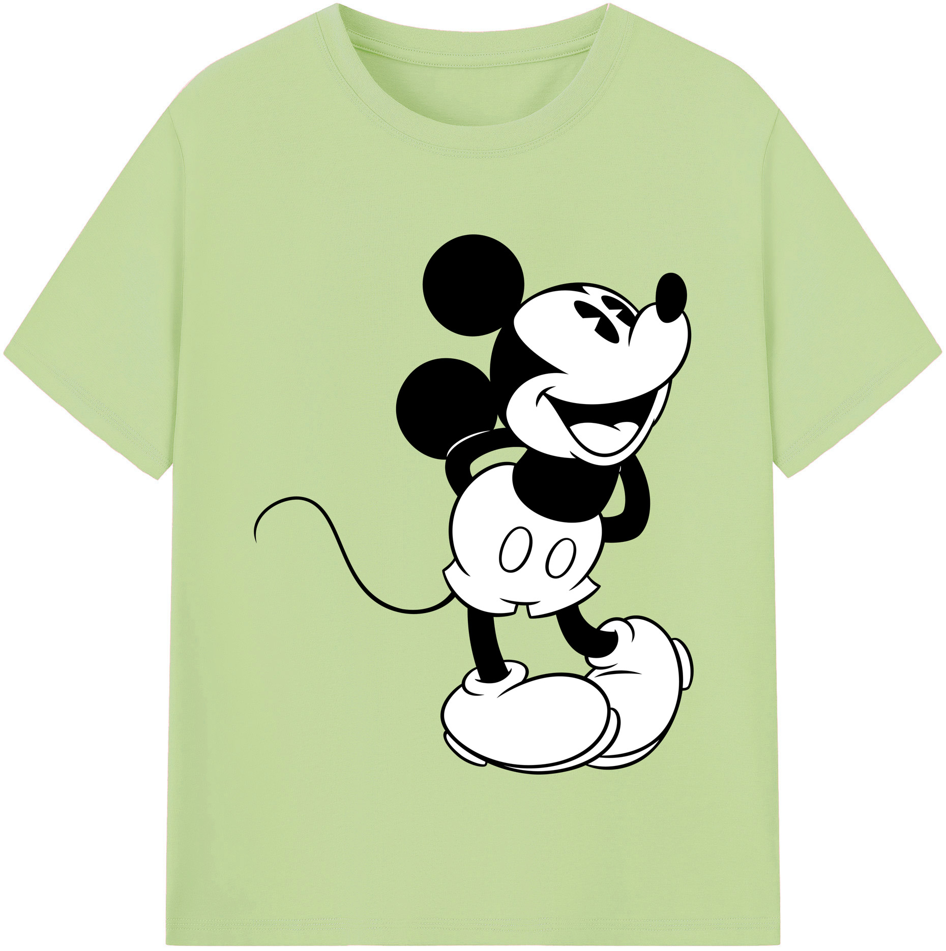（画像用） ミッキーマウス Mickey Mouse 綿100％半袖Tシャツ（フロントプリント）